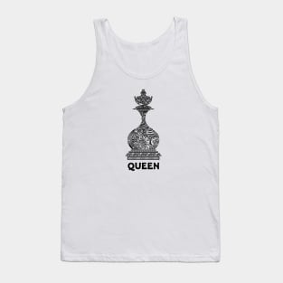 Queen Chess Piece Line Art // Chess Queen Tank Top